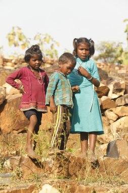 Indian poor Children watching Hyderabad India 2nd Aug 2022