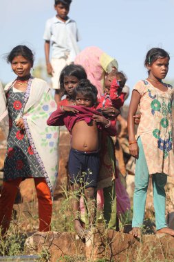 Indian poor Children watching Hyderabad India 2nd Aug 2022