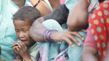Indian poor Children watching Hyderabad India 2nd Aug 2022