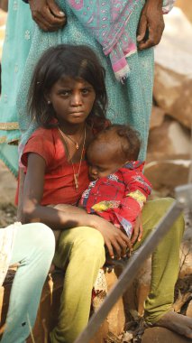 Indian poor Children watching Hyderabad India 2nd Aug 2022