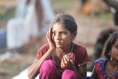 Indian poor Children watching Hyderabad India 2nd Aug 2022