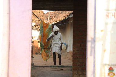 Old man at Rural Area Village Hyderabad India 2nd Aug 2022