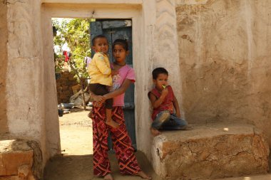 Indian poor Children watching Hyderabad India 2nd Aug 2022