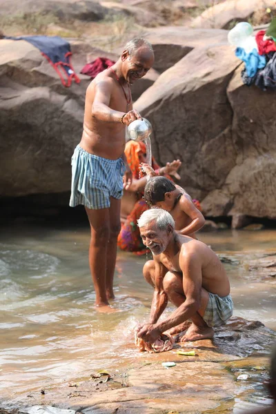 Old Man Rural Area Village Hyderabad India 2Nd Aug 2022 — Stok fotoğraf