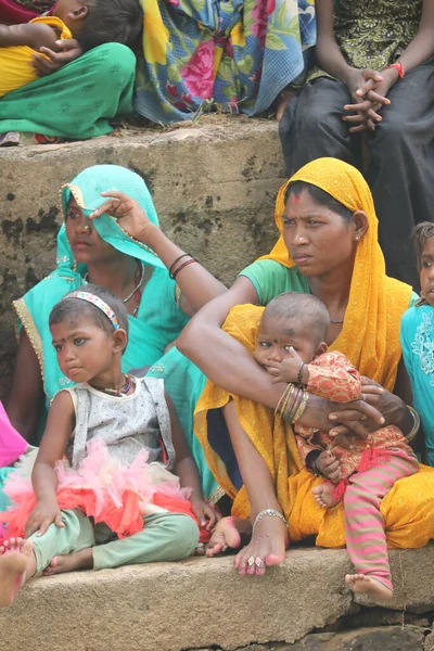 Бедные Матери Дети Хайдарабад Индия Августа 2022 Года — стоковое фото