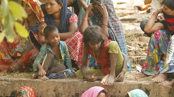 Indian poor Children watching Hyderabad India 2nd Aug 2022