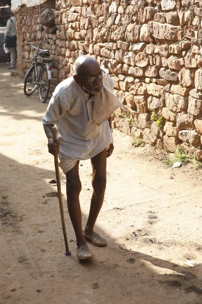 Old Man Rural Area Village Hyderabad India 2Nd Aug 2022 — Foto de Stock
