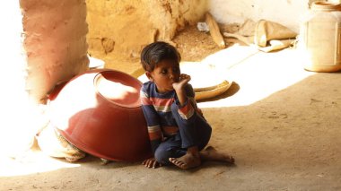 Indian poor Children watching Hyderabad India 2nd Aug 2022