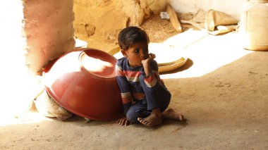 Indian poor Children watching Hyderabad India 2nd Aug 2022