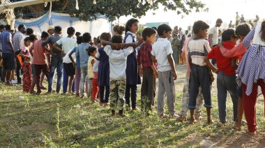 Indian poor Children watching Hyderabad India 2nd Aug 2022