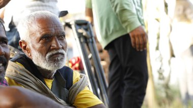 Old man at Rural Area Village Hyderabad India 2nd Aug 2022