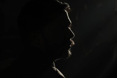 Man Head Silueti yakın plan