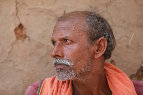 Old Man Rural Area Village Hyderabad India 2Nd Aug 2022 — 스톡 사진