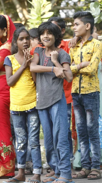 Indian Poor Children Watching Hyderabad India 2Nd Aug 2022 — 스톡 사진