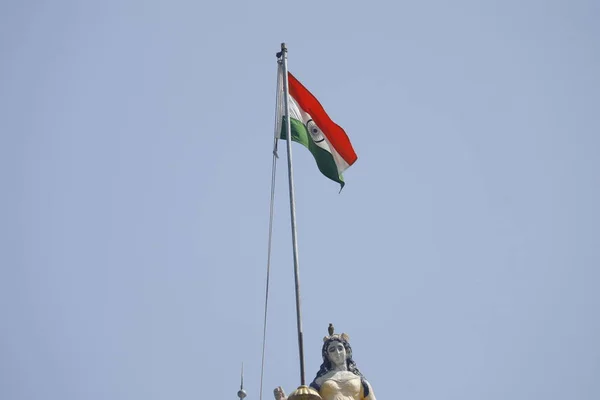 Indian Flag Waving Building — Fotografia de Stock