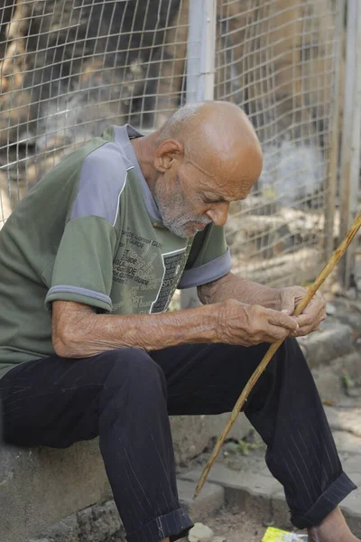 Indian Old Man Close Hyderabad India 2Nd Aug 2022 — 图库照片