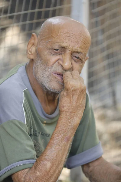 Indian Old Man Close Hyderabad India 2Nd Aug 2022 — Fotografia de Stock