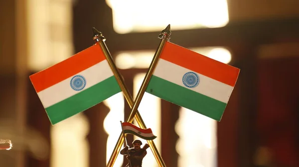 Индийский Флаг Столе — стоковое фото