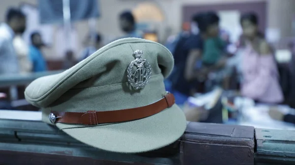 Indian Police Hat Table — Stock Photo, Image