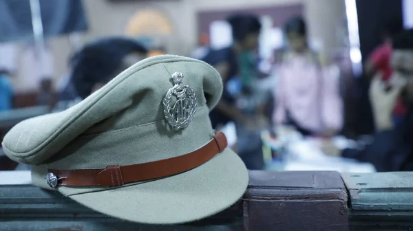 Indian Police Hat Table — Stock Photo, Image