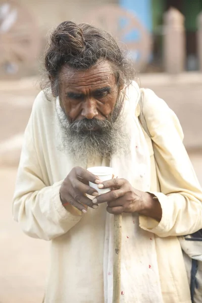 Indian Old Man Close Hyderabad India 2Nd Aug 2022 — Foto Stock