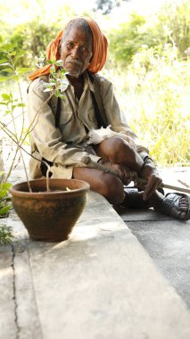 Indian Old man close up Hyderabad India 24th July 2022