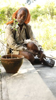 Indian Old man close up Hyderabad India 24th July 2022