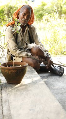Indian Old man close up Hyderabad India 24th July 2022