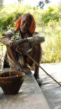 Indian Old man close up Hyderabad India 24th July 2022