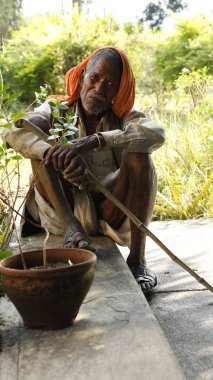 Indian Old man close up Hyderabad India 24th July 2022