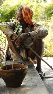 Indian Old man close up Hyderabad India 24th July 2022