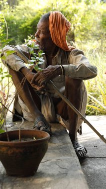 Indian Old man close up Hyderabad India 24th July 2022