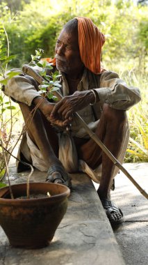 Indian Old man close up Hyderabad India 24th July 2022