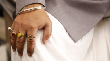 Male hand with rings