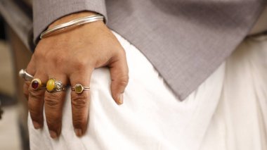 Male hand with rings