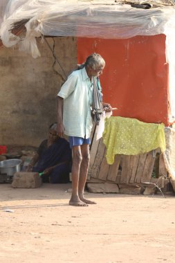 Indian Old man at Home Hyderabad India 2nd Aug 2022