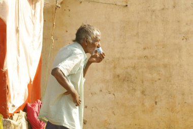 Indian Old man at Home Hyderabad India 2nd Aug 2022