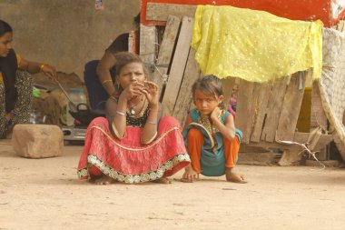 Indian poor Children watching Hyderabad India 2nd Aug 2022