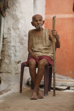 Indian Old man at Home Hyderabad India 2nd Aug 2022
