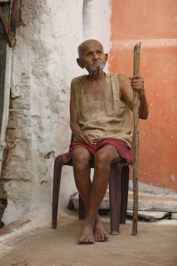 Indian Old man at Home Hyderabad India 2nd Aug 2022