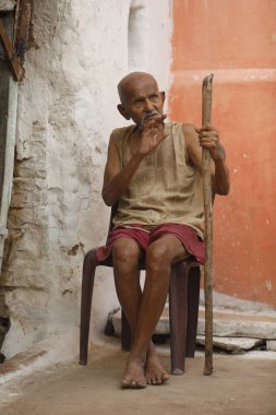 Indian Old man at Home Hyderabad India 2nd Aug 2022
