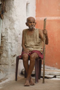 Indian Old man at Home Hyderabad India 2nd Aug 2022