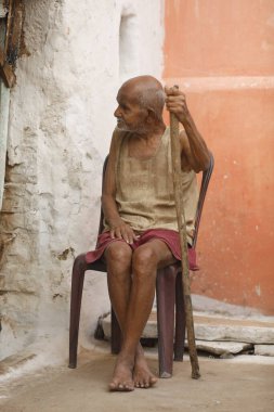 Indian Old man at Home Hyderabad India 2nd Aug 2022