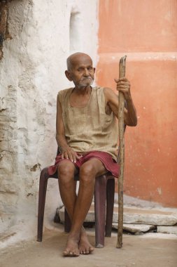 Indian Old man at Home Hyderabad India 2nd Aug 2022