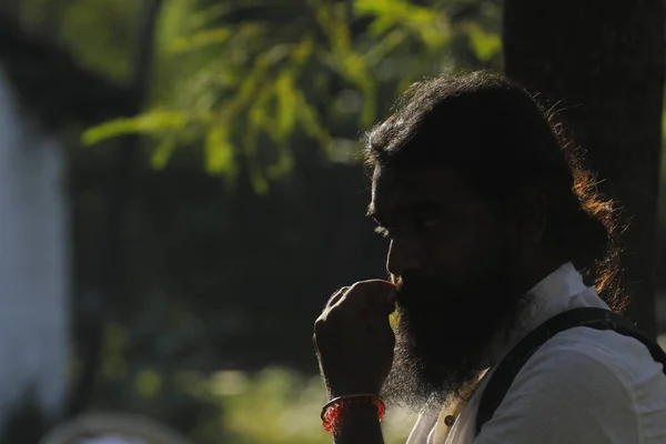 Male Model Hair Beard Style Hyderabad India 2Nd Aug 2022 — Zdjęcie stockowe