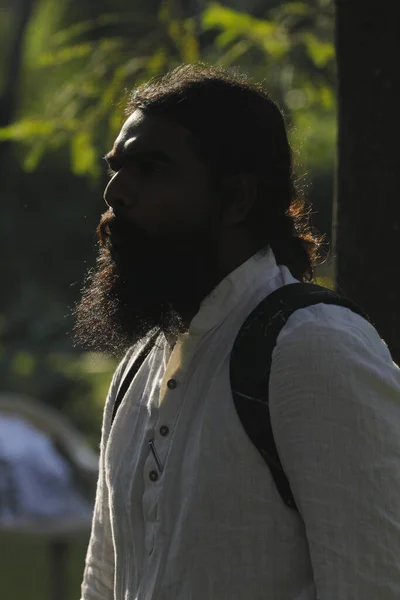 Мужская Модель Волосы Борода Стиль Хайдарабад Индия Августа 2022 — стоковое фото