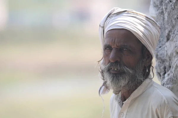 Indian Old Man Home Hyderabad India 2Nd Aug 2022 — 图库照片