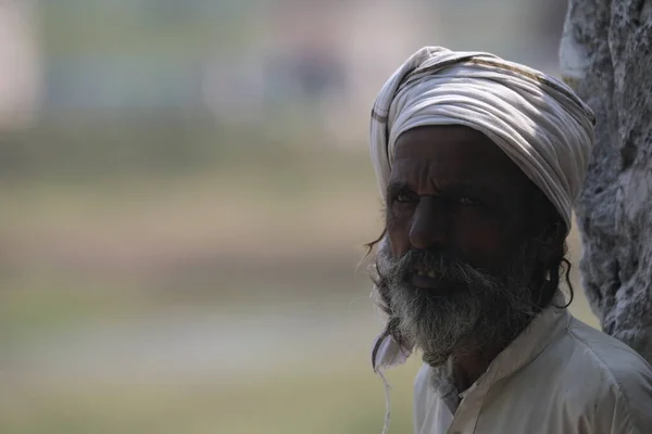 Indian Old Man Home Hyderabad India 2Nd Aug 2022 — 图库照片