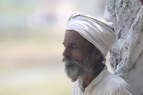 Indian Old Man Home Hyderabad India 2Nd Aug 2022 — 스톡 사진