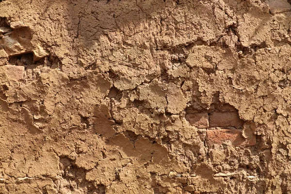 Mud Wall Texture Rural Area — Stockfoto